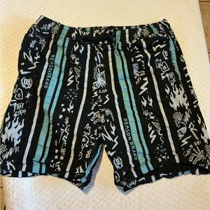 Rue21 Black & Teal Graphic Athletic Shorts